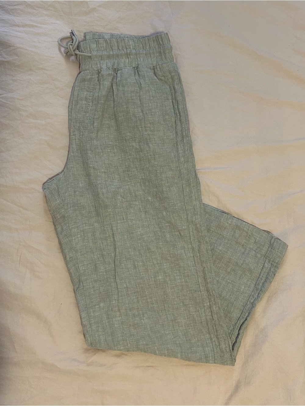 NWOT Quince 100% European Linen Wide Leg Pants in Beige (Flax) - Picture 4 of 6